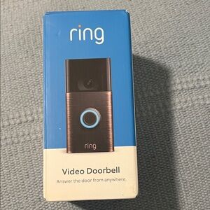 Ring Video Doorbell in Bronze with Black Top and Blue Ring